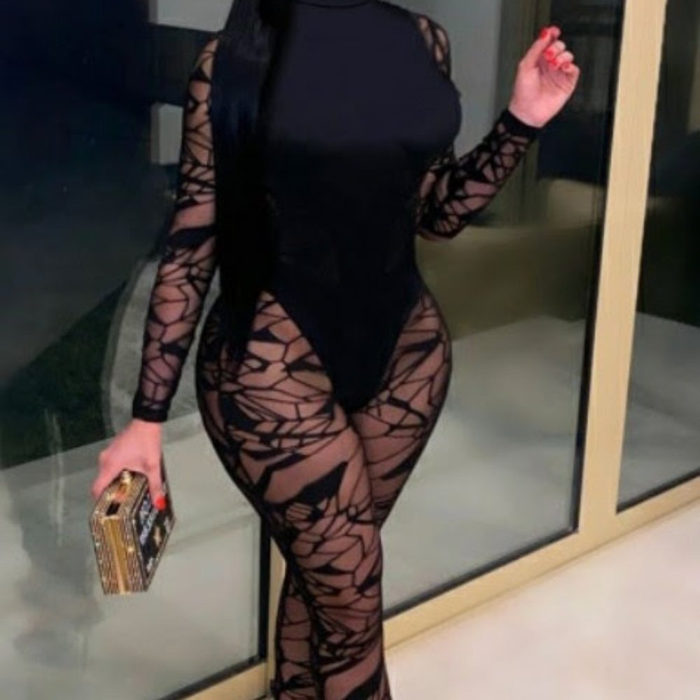 Black and tan jumpsuit